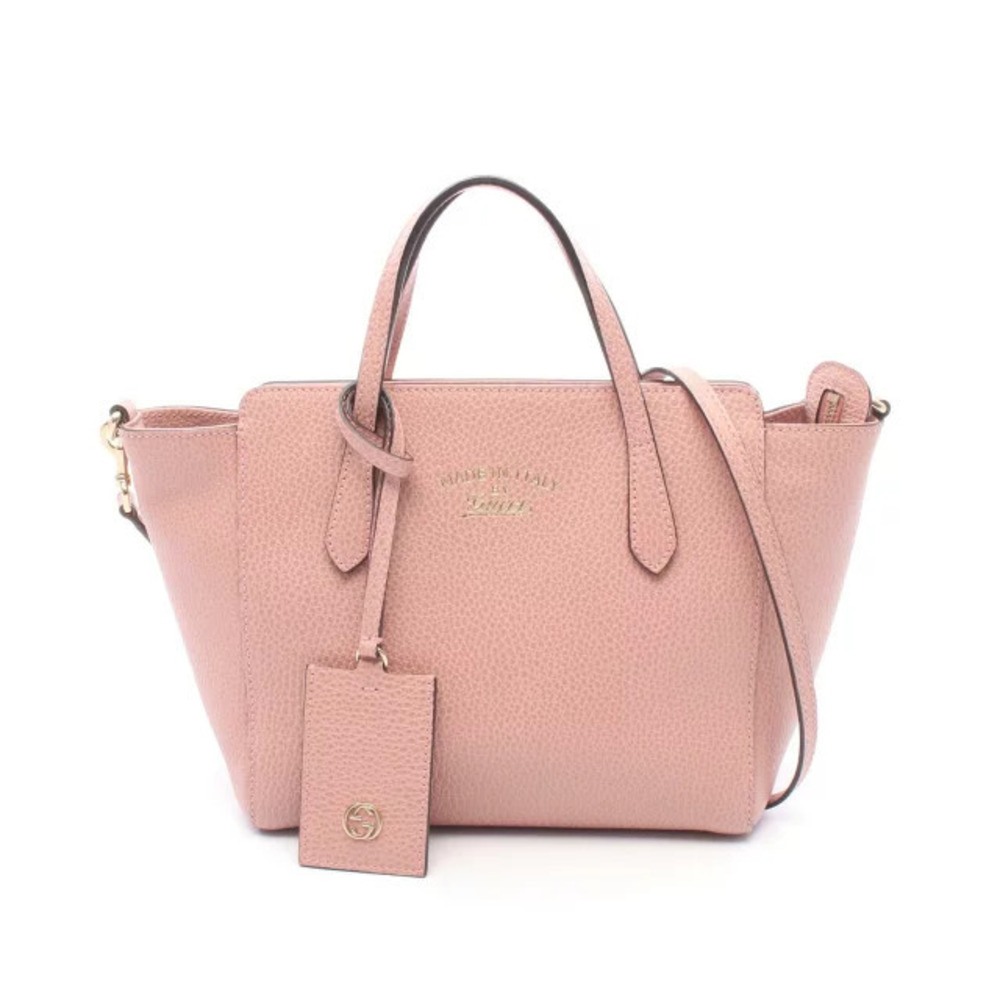 Gucci Swing Handbag Leather Pink